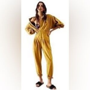 Free People Mustard Yellow Jumpsuit